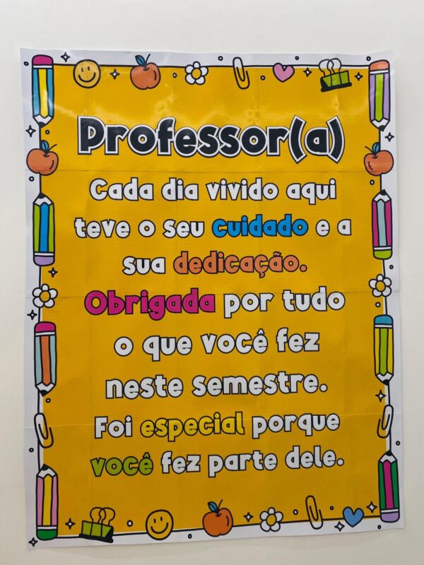 Cartaz de Agradecimento para Professores