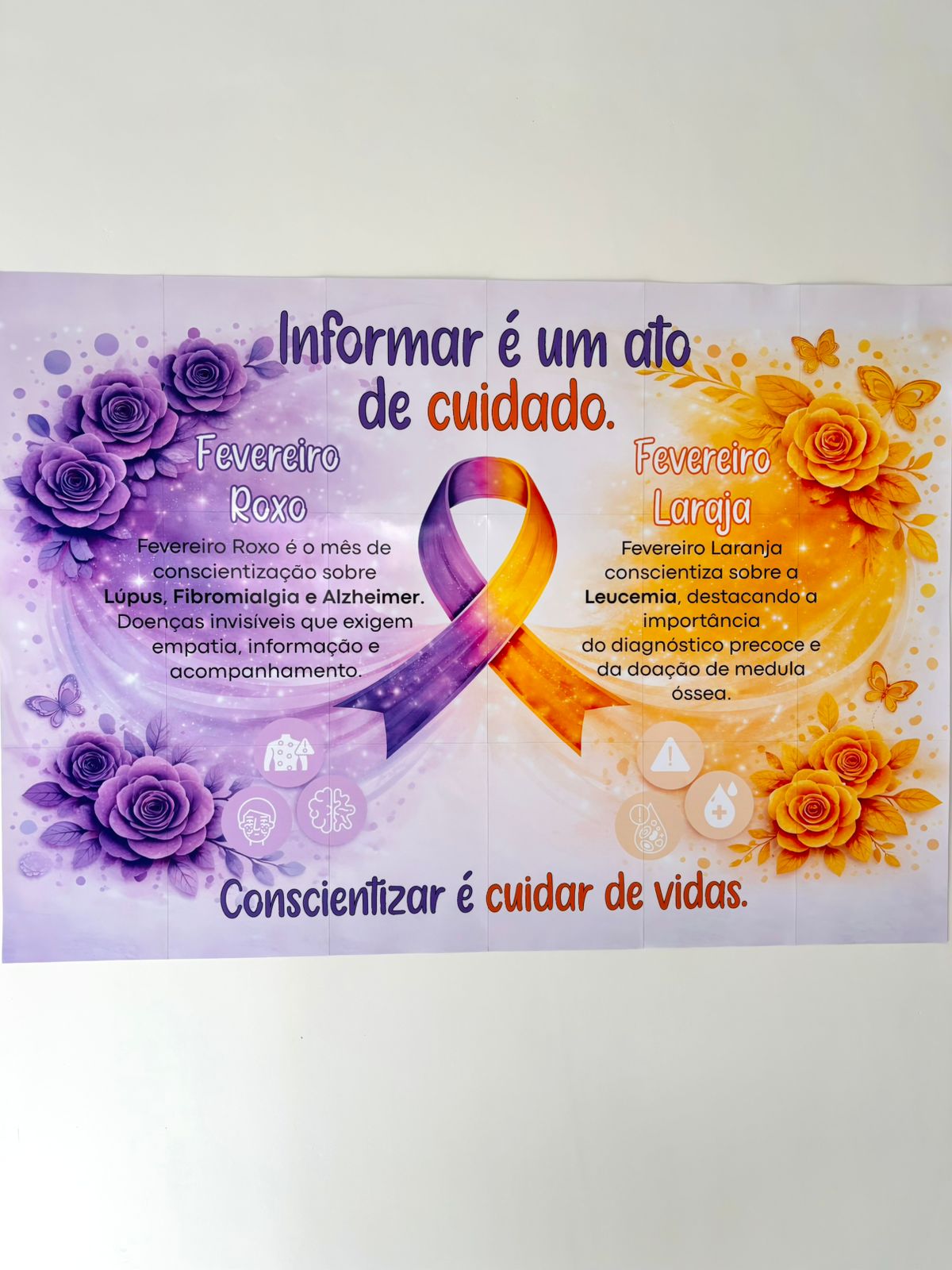 Painel Fevereiro Roxo e Laranja